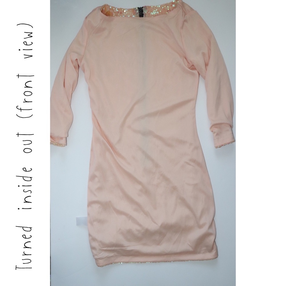 Nasty Gal Glamorous Peach Metallic Iridescent Sequin Dress - Picture 6 of 14